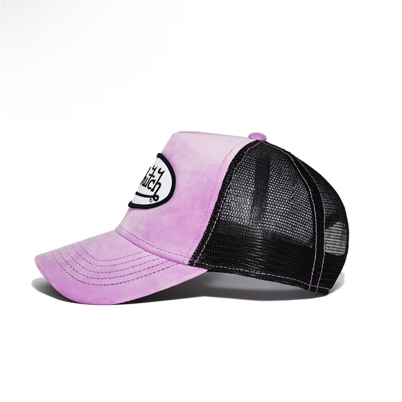 Von Dutch PLUM DUST VELVET TRUCKER HAT - Picture 1 of 6